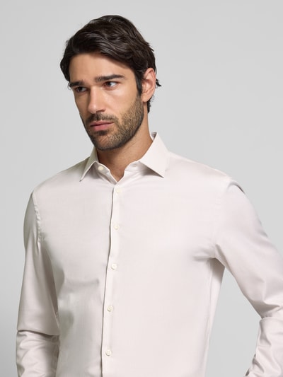 Jake*s Slim Fit Businesshemd mit extra langem Arm Taupe 3