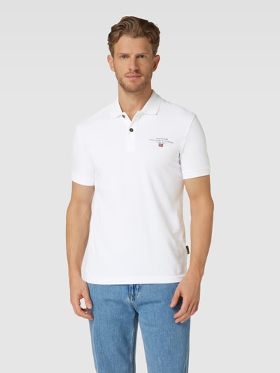 Napapijri Poloshirt met stitching, model 'elbas' Offwhite - 4