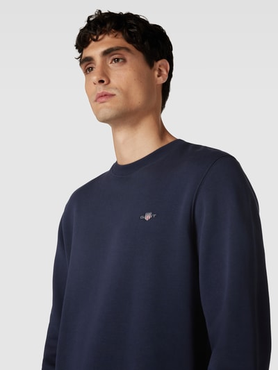 Gant Regular Fit Sweatshirt mit Label-Stitching Modell 'SHIELD' Marine 3