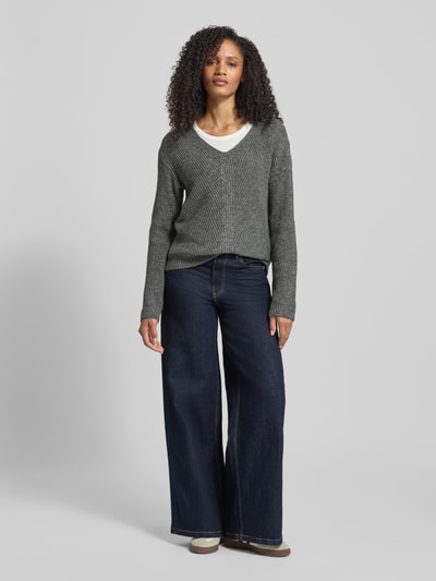 s.Oliver RED LABEL Regular Fit Strickpullover mit Woll-Anteil Mittelgrau Melange 1