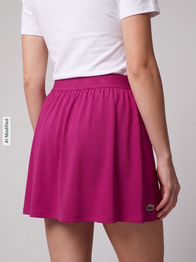 Lacoste Sport Rozkloszowana sportowa spódnica z detal z logo Mocnoróżowy 3