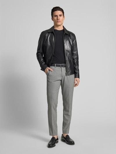 s.Oliver BLACK LABEL Slim Fit Anzughose mit Hahnentritt-Muster Modell 's.O ULTIMATE' Hellgrau 1