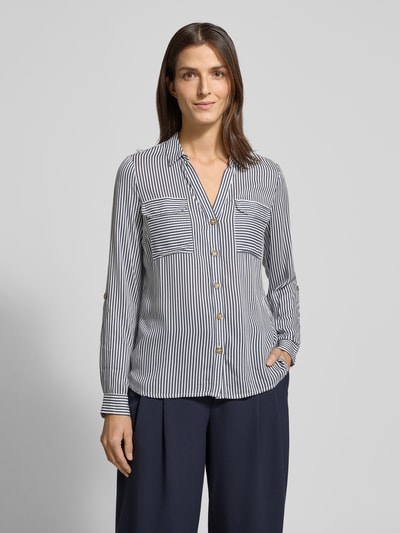 Vero Moda Hemdbluse mit aufgesetzten Brustpattentaschen Modell 'BUMPY' Marine 4