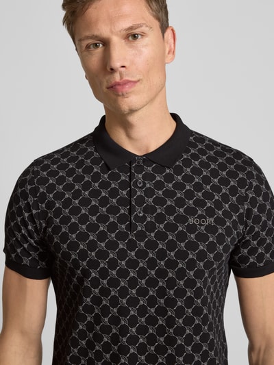 JOOP! Collection Regular fit poloshirt met labelstitching, model 'Paigam' Zwart - 3