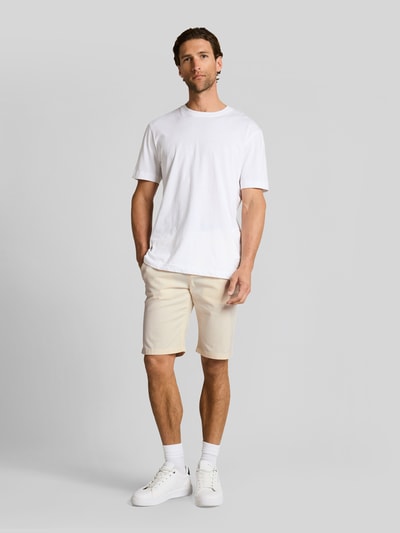 Tom Tailor Slim Fit Chinoshorts aus reiner Baumwolle Offwhite Melange 1