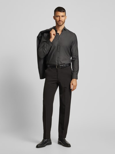 Jake*s Slim Fit Business-Hemd mit Kentkragen Anthrazit 1