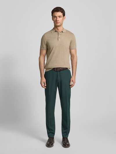 Profuomo Slim Fit Poloshirt aus Lyocell-Mix mit Seiden-Anteil Beige 1
