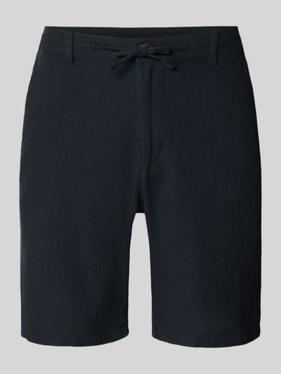 Produktfoto, Regular Fit Chinoshorts aus Baumwoll-Leinen-Mix Modell 'BRODY' von SELECTED HOMME, Optik: Unifarben, Flammgarn-Textur, Gürtelschlaufen, seitliche Eingrifftaschen, Gesäßtaschen mit Knopf, Tunnelzug am Bundabschluss, Knopf und verdeckter Reißverschluss, Materialverarbeitung: Baumwoll-Leinen-Mix.
