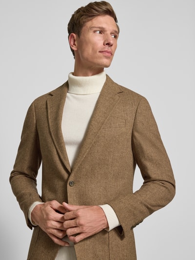 Polo Ralph Lauren Wollen colbert met klepzakken, model 'HERRINGBONE' Lichtbruin - 3