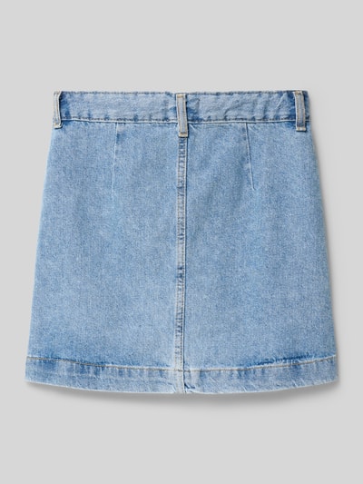 Produktfoto, Mini-jeansrok uit puur katoen model 'AMAZING' van Only, denimlook, smalle pasvorm, minilengte, riemlussen, contrastnaden, drukknoopsluiting, steekzakken