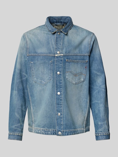 Replay Regular Fit Jeanshemdjacke mit Brusttasche Modell 'Worker Shirt' Jeansblau 2