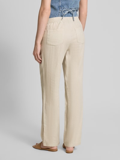 Christian Berg Woman Straight Leg Leinenhose mit Tunnelzug Beige 5