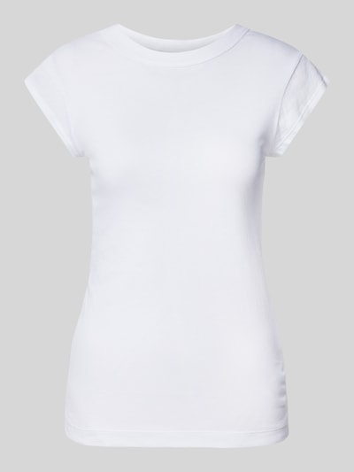 Marc O'Polo Regular Fit T-Shirt aus reiner Baumwolle mit geripptem Rundhalsausschnitt Weiss 2