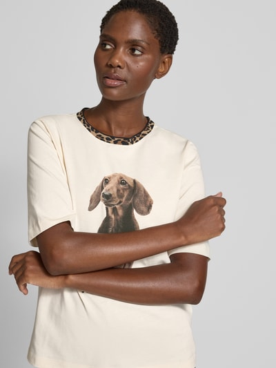 Marc Cain T-shirt met motiefprint Ecru - 3