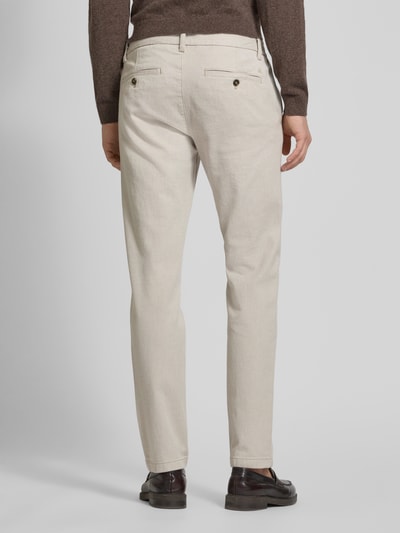 Marc O'Polo Regular Fit Chino aus Baumwoll-Mix in feinem Two-Tone-Zickzack-Muster Modell 'STIG' Beige 5