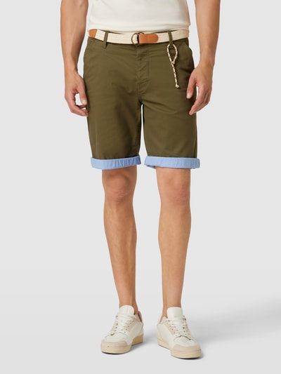 MCNEAL Spodnie chinosy z wpuszczanymi kieszeniami w stylu francuskim Oliwkowy 4