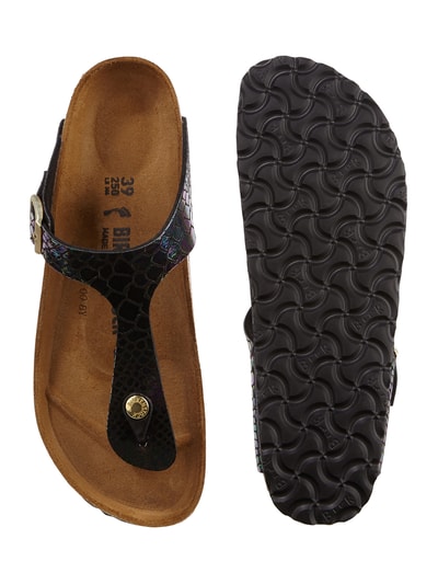 Birkenstock Zehentrenner 'Gizeh' mit Reptilienstruktur Black 5