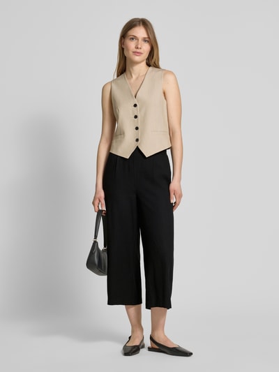 Vero Moda Kuloty o luźnym kroju z mieszanki wiskozy i lnu model ‘MYMILO’ Czarny 1