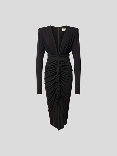 Alexandre Vauthier Midikleid mit V-Ausschnitt Black 2