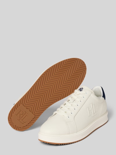 Lauren Ralph Lauren Sneakers van een mix van leer en textiel, model 'AINSLEY' Wit - 4