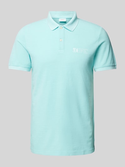 s.Oliver RED LABEL Koszulka polo o kroju regular fit z nadrukiem z logo Jasnoturkusowy 2