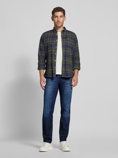 Brax Slim fit jeans met 5-pocketmodel, model 'Chuck' Donkerblauw gemêleerd - 1