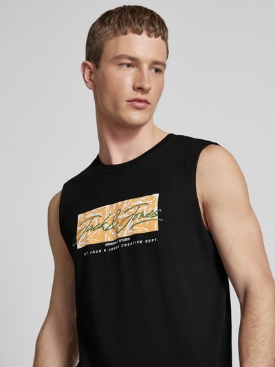 Jack & Jones Tanktop mit Label-Print Modell 'SPLIT' Black 3