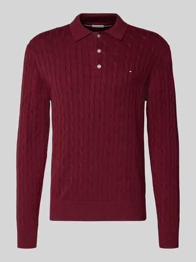 Tommy Hilfiger regular fit pullover van puur katoen Bordeaux - 2