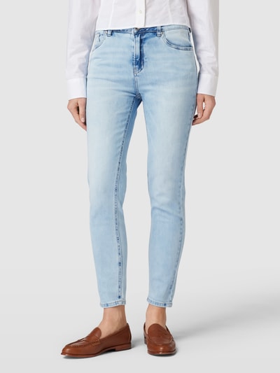 Blue Monkey Slim fit jeans met verkort model, model 'HANNAH' Lichtblauw - 4