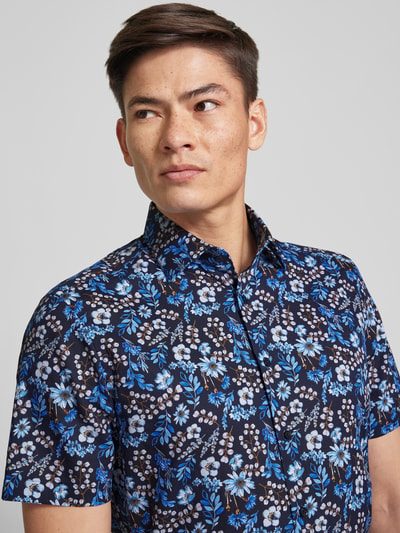 Christian Berg Men Regular fit vrijetijdsoverhemd met all-over print Marineblauw - 3