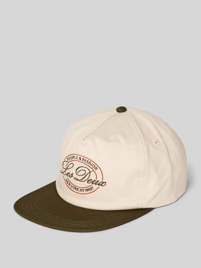 Les Deux Baseballpet met labelstitching, model 'Glen' Zand - 1