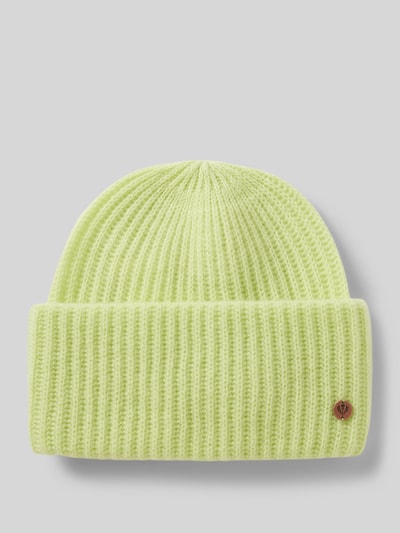 Fraas Czapka beanie z detalem z logo Jasnozielony 1