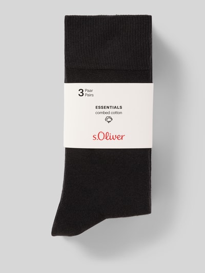 s.Oliver RED LABEL Socken aus Baumwoll-Mix im 3er-Pack Black 3