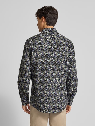 Christian Berg Men Regular fit vrijetijdsoverhemd met bloemenmotief Zwart - 5