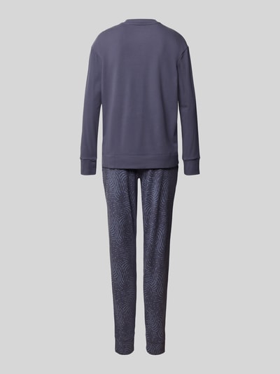 Schiesser Pyjama mit Rundhalsausschnitt Blau 3