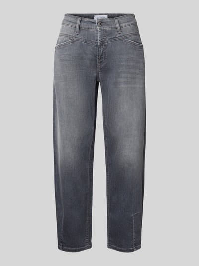 Cambio Straight fit jeans met siernaden, model 'Elin' Lichtgrijs gemêleerd - 2