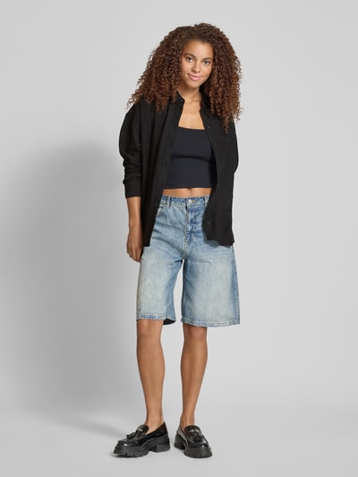 Review Regular fit overhemdblouse met linnen Zwart - 1