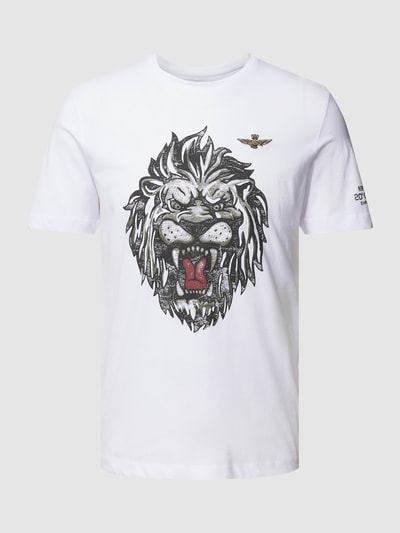Aeronautica Militare T-shirt z okrągłym dekoltem Złamany biały 2