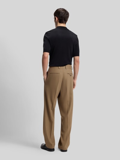 HUGO Relaxed Fit Anzughose mit Bundfalten Beige 5