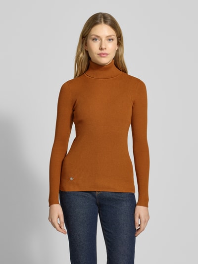 Lauren Ralph Lauren Gebreide coltrui, model 'AMANDA' Middenbruin - 4