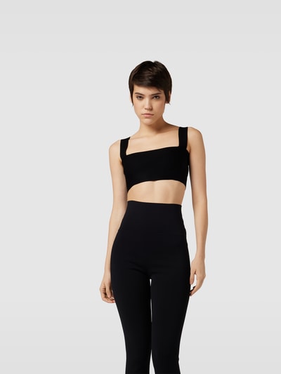 Victoria Beckham Crop Top aus Viskose-Mix Black 4