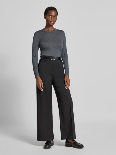 BOSS Sweter o kroju regular fit z dzianiny z czystej, żywej wełny model ‘FERPINA’ Ciemnoszary melanż 1