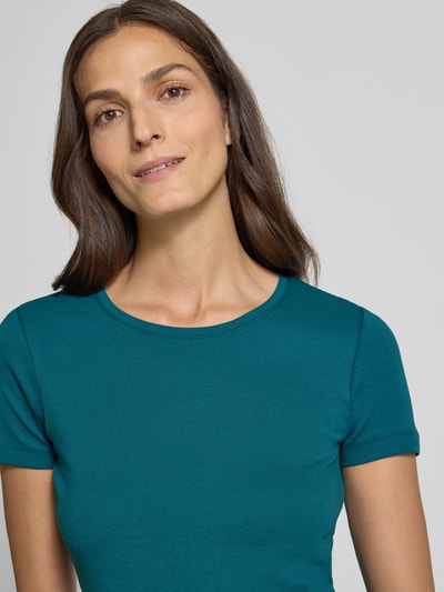 Christian Berg Woman T-shirt met geribde ronde hals Petrol - 3