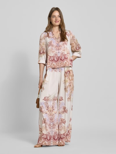 Neo Noir Wide leg stoffen broek met bandplooien, model 'Mana Artist' Rosé - 1