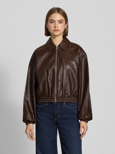 JJXX Jacke in Leder-Optik Modell 'JODY' Dunkelbraun 4