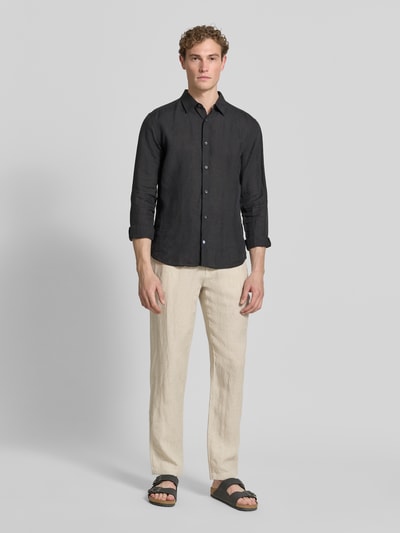 g1920 Regular Fit Leinenhose mit französischen Eingrifftaschen Sand 1