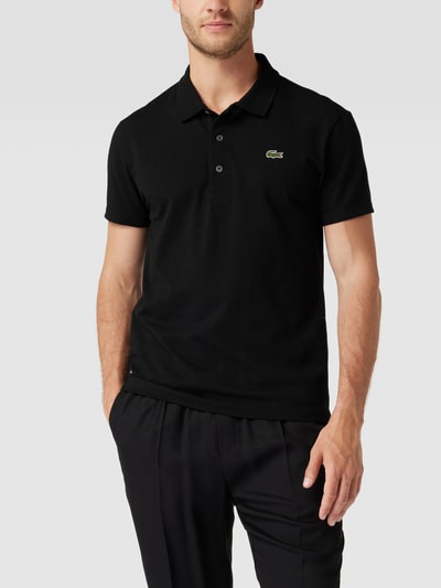 Lacoste Slim fit poloshirt met logostitching Zwart - 4