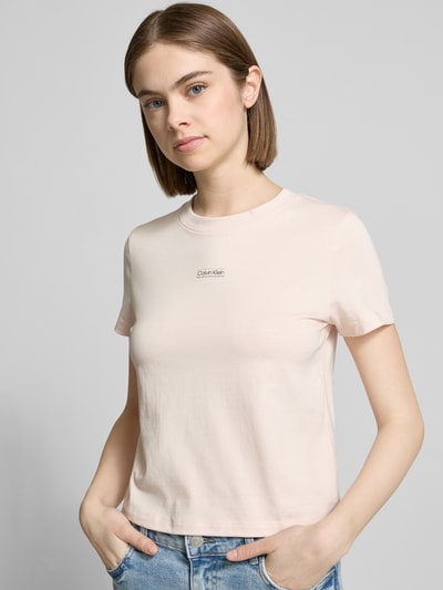 Calvin Klein Jeans Regular Fit T-Shirt mit Label-Patch Hellrosa 3