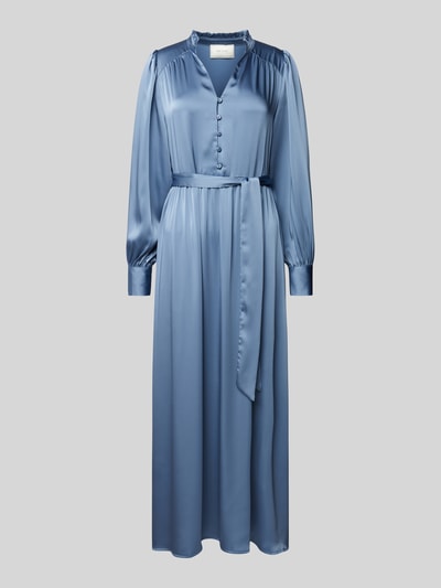 Neo Noir Maxi-jurk met strikceintuur, model 'Nova' Blauw - 2