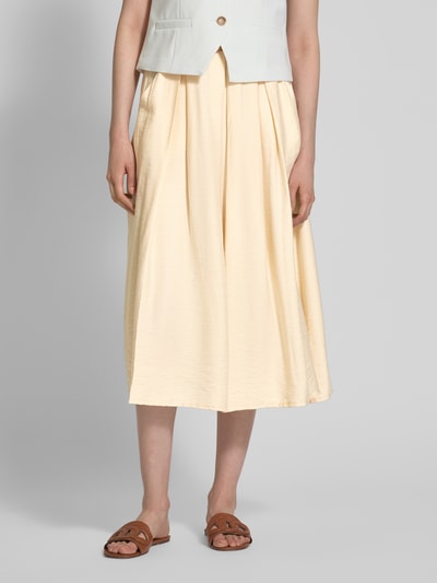 ZABAIONE Midirock mit gelegten Falten und Eingrifftaschen Beige 4